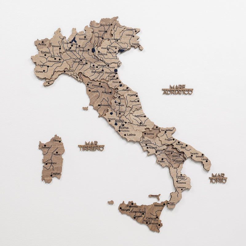 3D Wooden Map of Italy - Terra