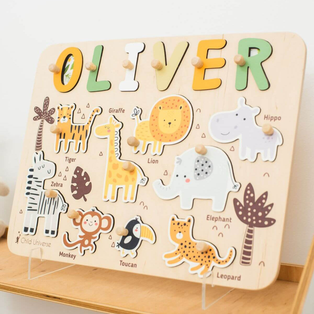 wooden animal puzzles for toddlers