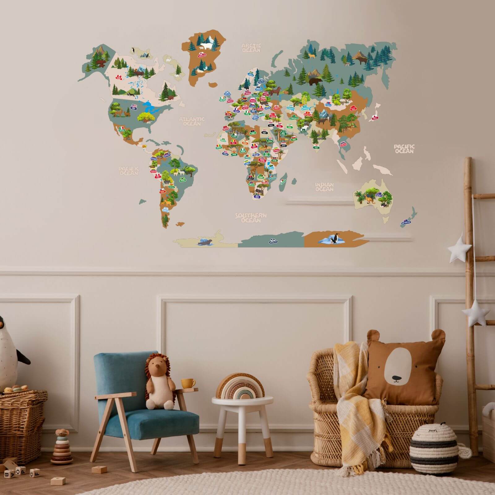 kids wall map