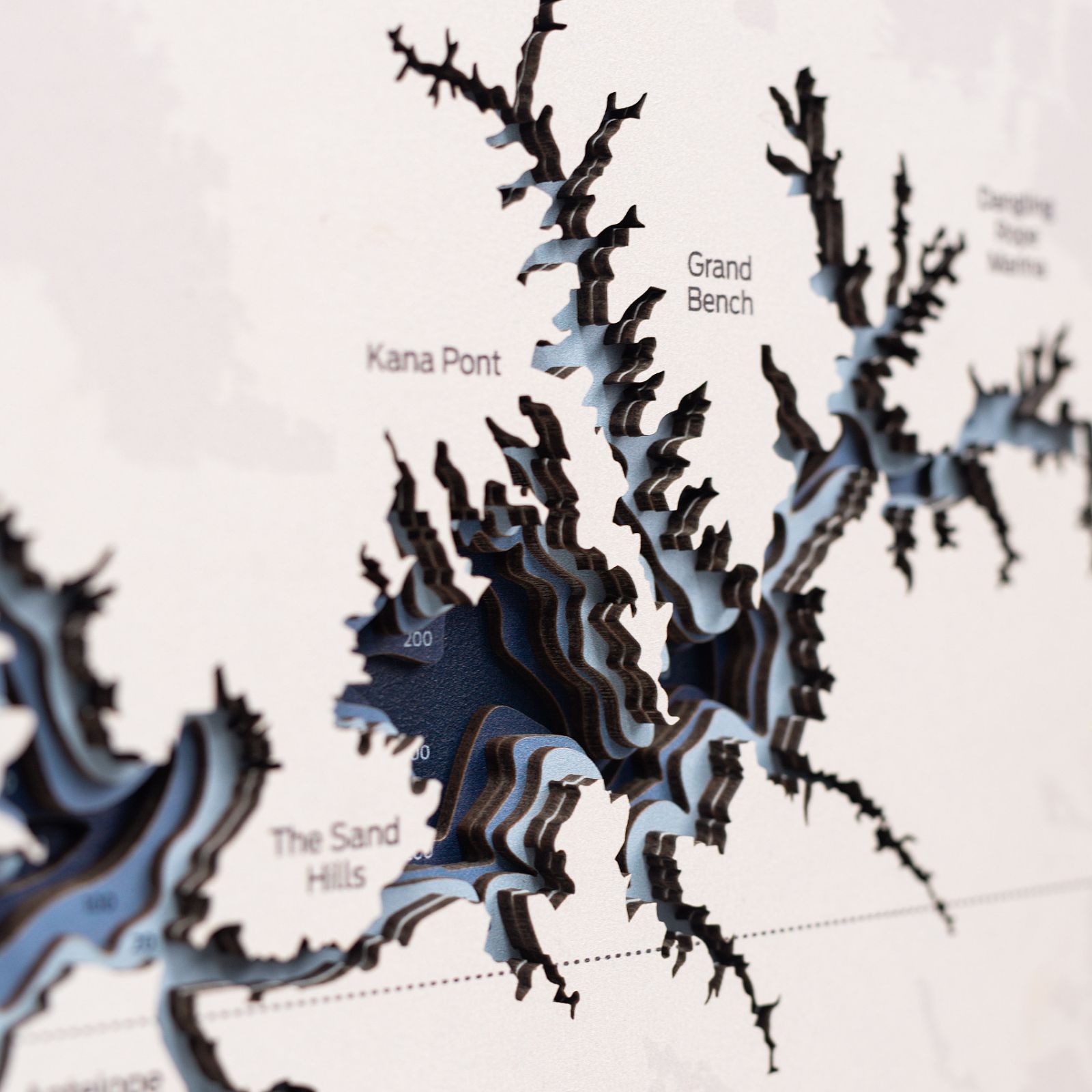 lake powell wooden map