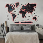 3D LED / LUMINOUS Wooden World Map 3.0 Midnight