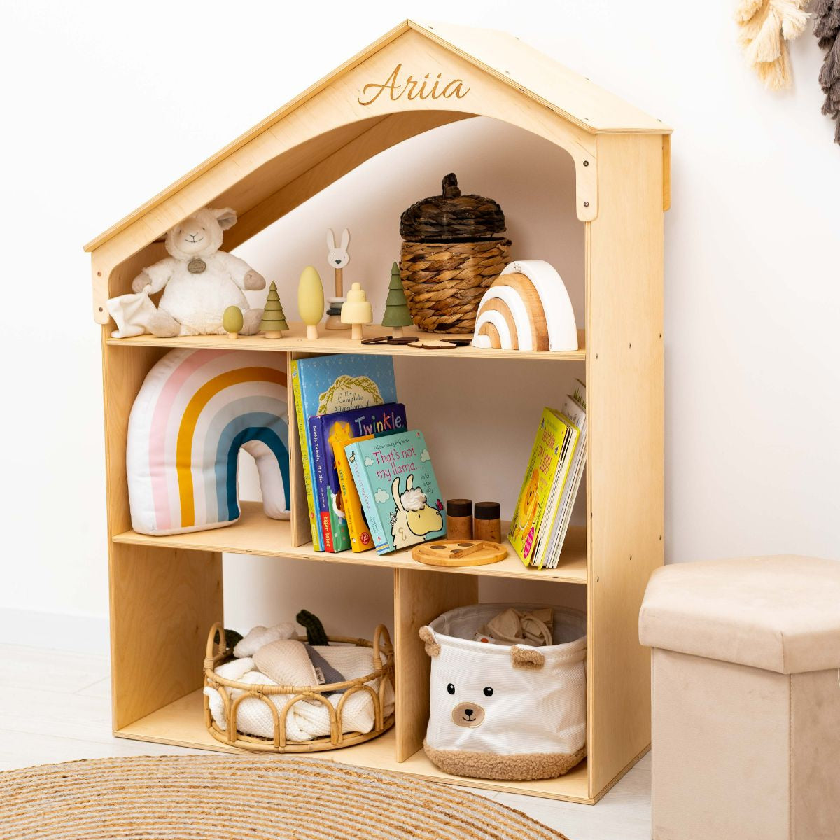 solid wood dollhouse bookcase