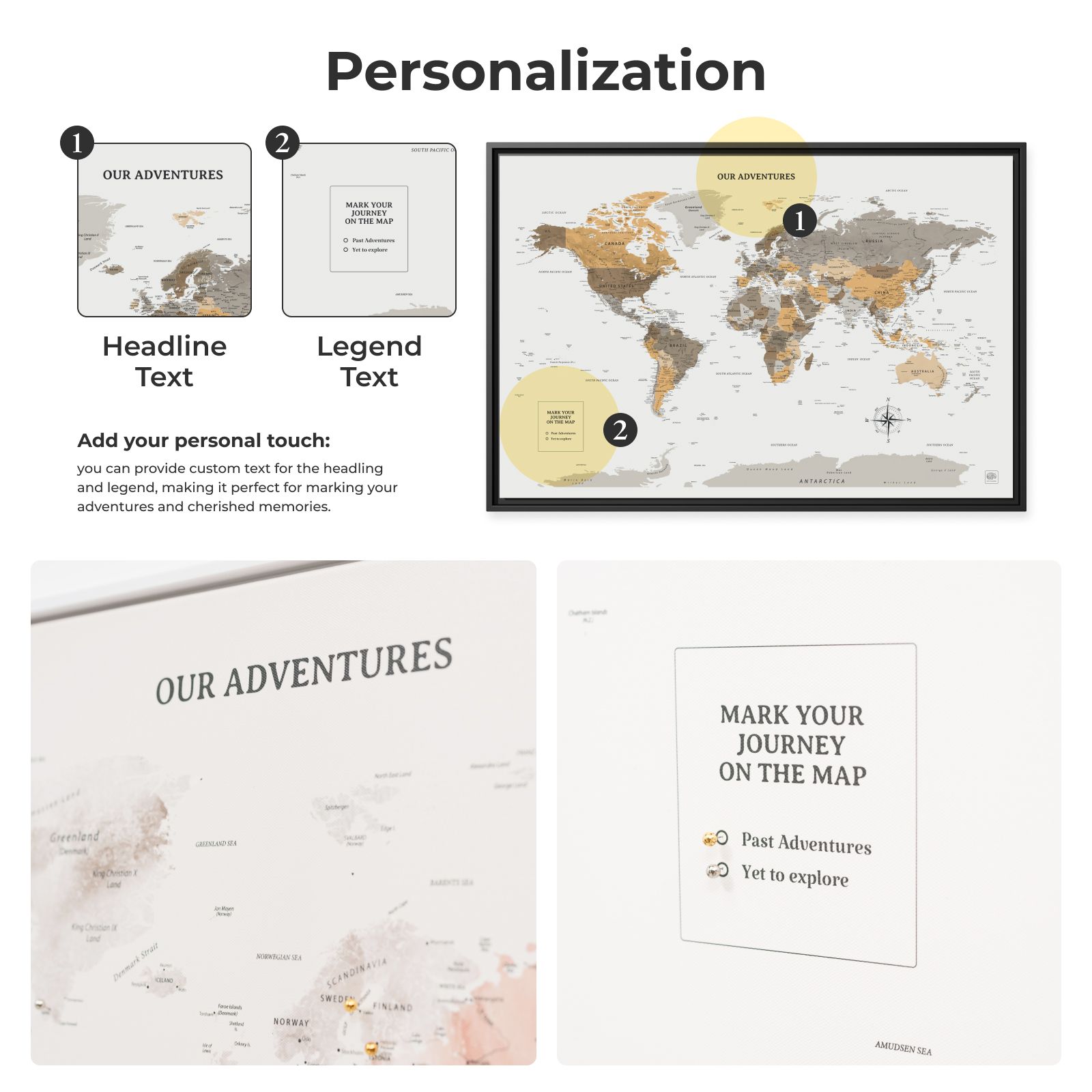 world map pin board