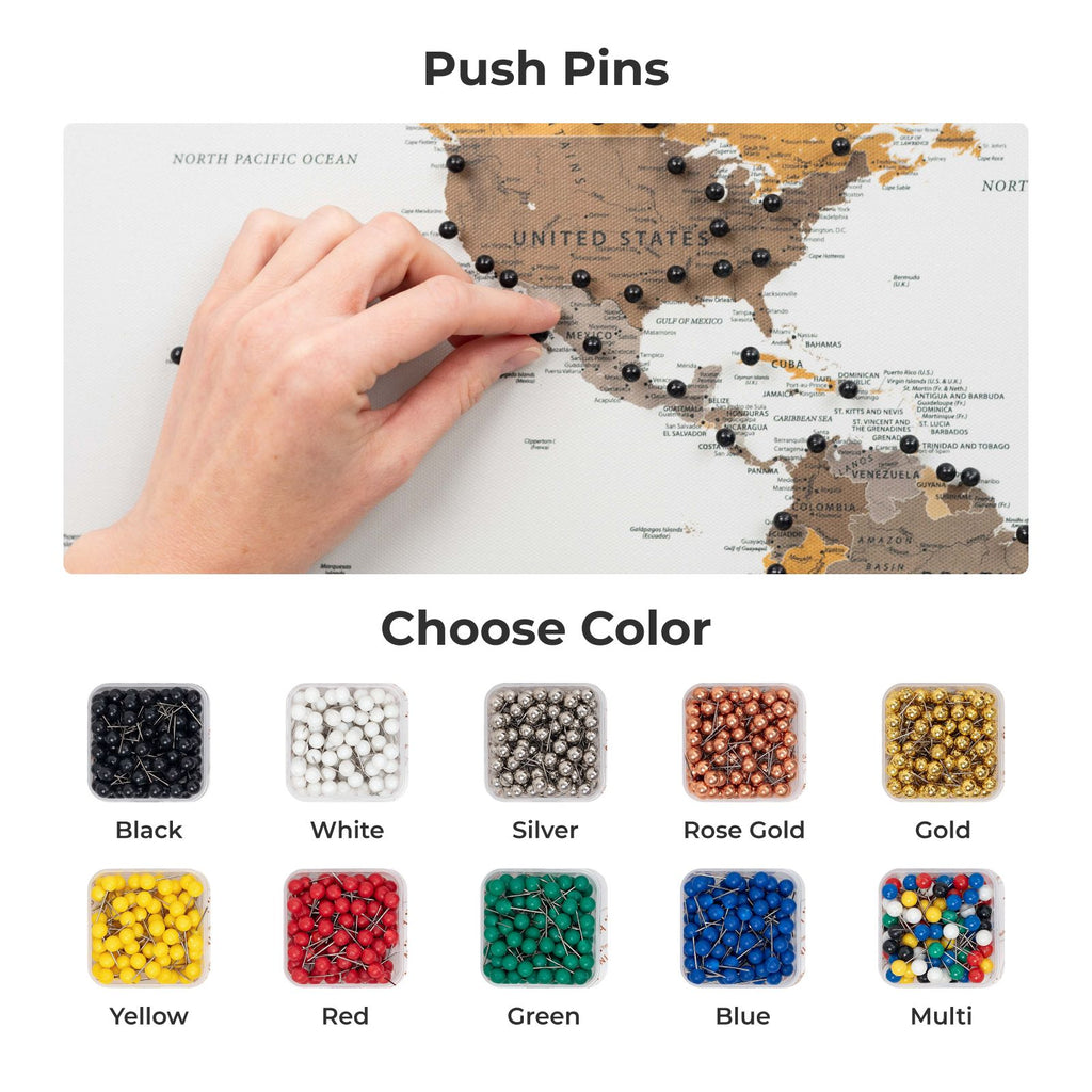 world map pin board