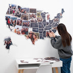 3D Wooden USA Map for Photos Midnight