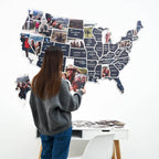 3D Wooden USA Map for Photos Midnight