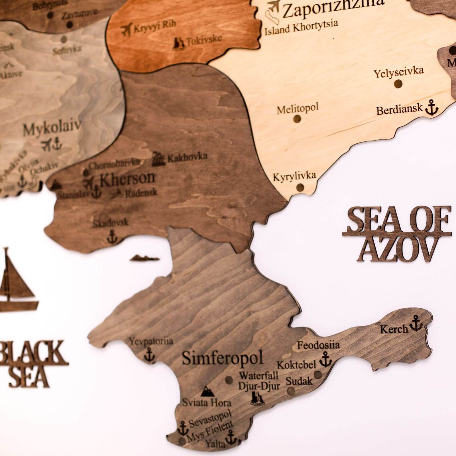 wooden ukraine map