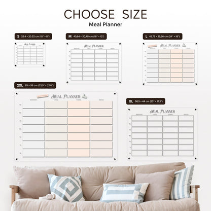 Акриловий настінний щотижневий планувальник харчування