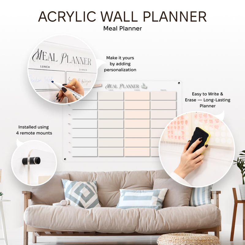 Acrylic Wall Weekly Meal Planner