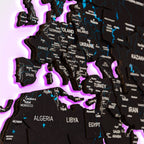 3D LED / LUMINOUS Wooden World Map 3.0 Midnight