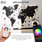 3D LED / LUMINOUS Wooden World Map 3.0 Midnight