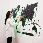 3D LED / LUMINOUS Wooden World Map 3.0 Midnight