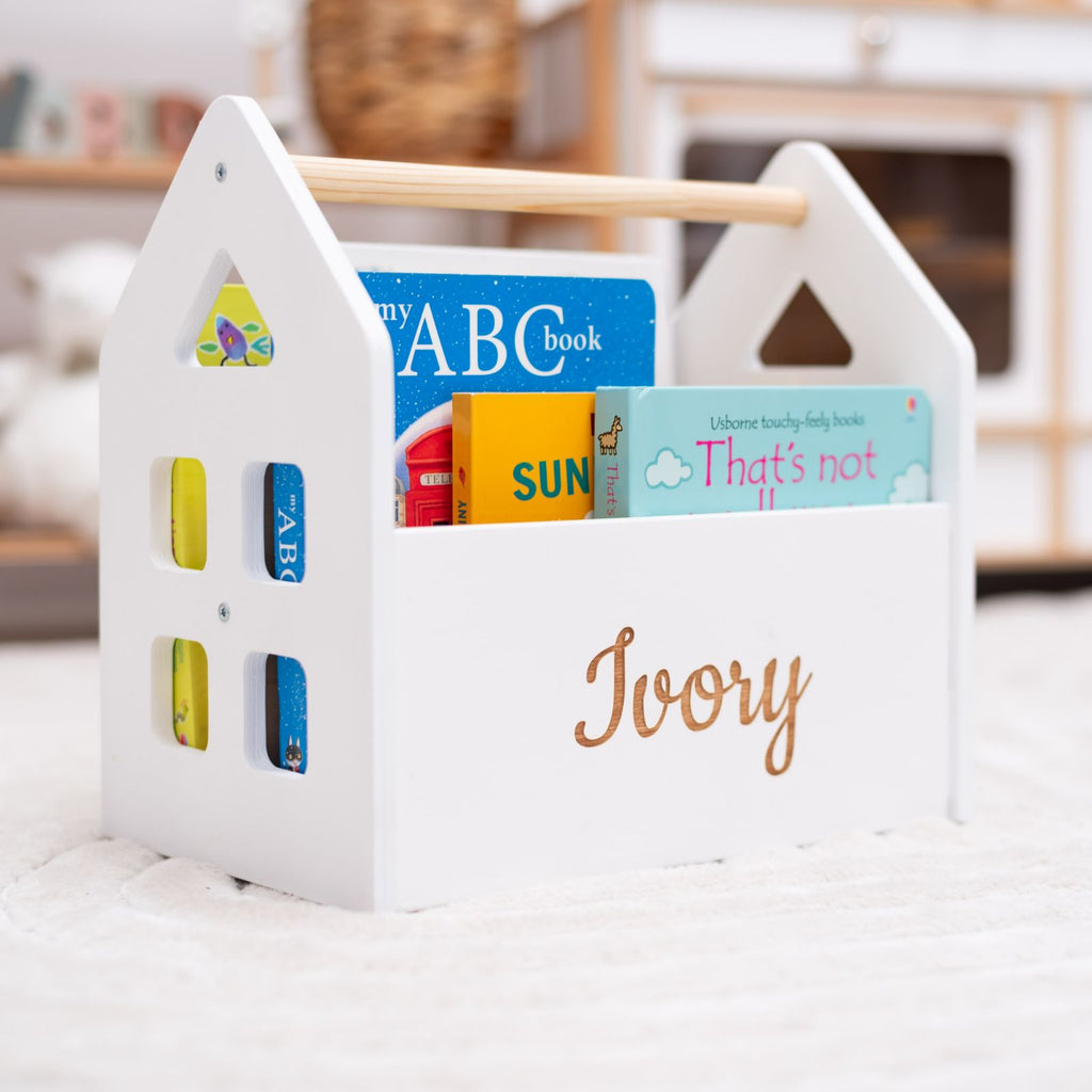 white book shelves