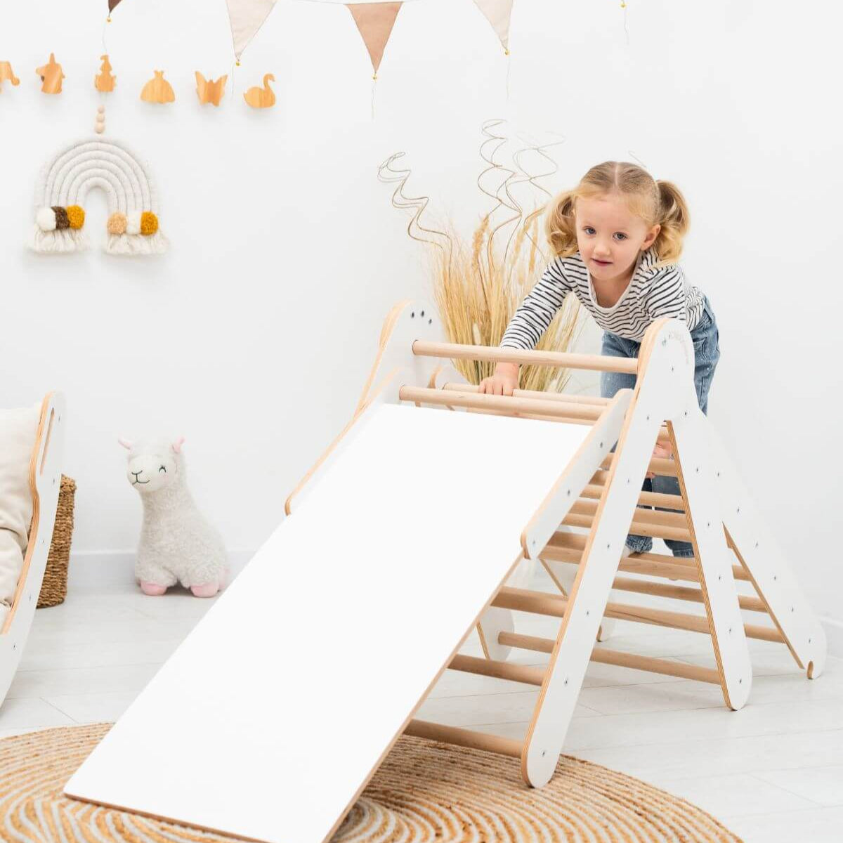montessori wood climbing set