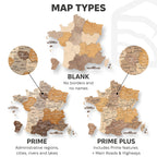 3D Wooden Map of France - Multicolor