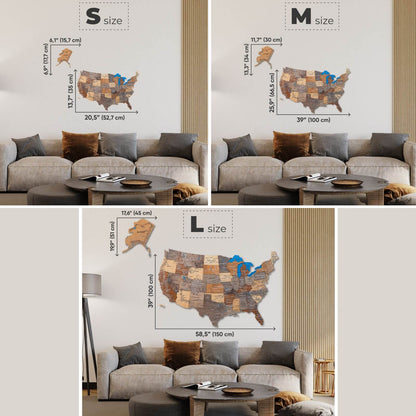 united states map with colors