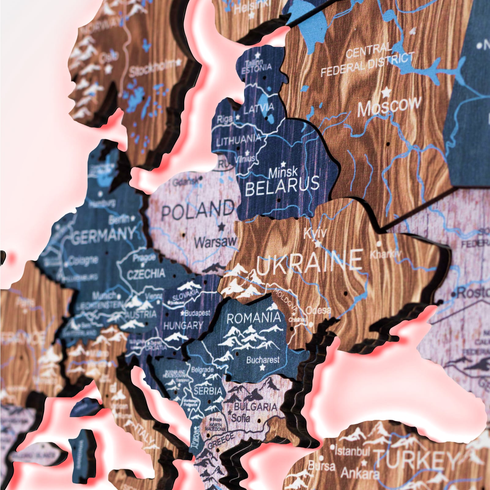 3D LED / LUMINOUS Wooden World Map 3.0 Mystery
