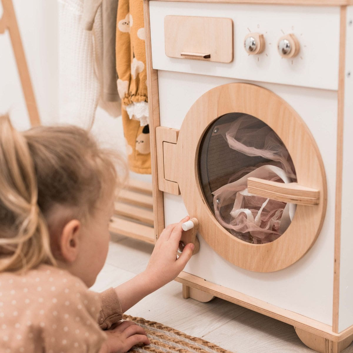 wooden toy washing machine
