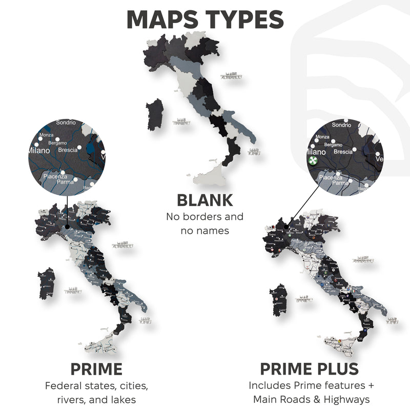 3D Wooden Map of Italy - Nordik
