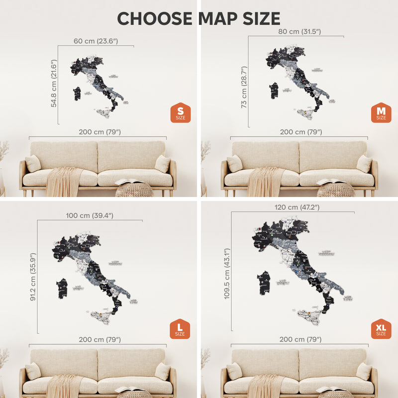 3D Wooden Map of Italy - Nordik