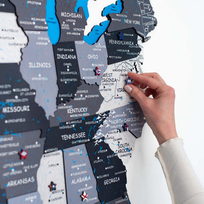 3d us map wall art