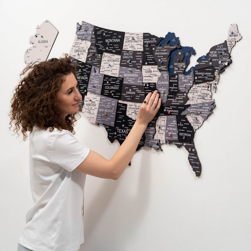 Дерев'яна 3D-мапа США - Nordik