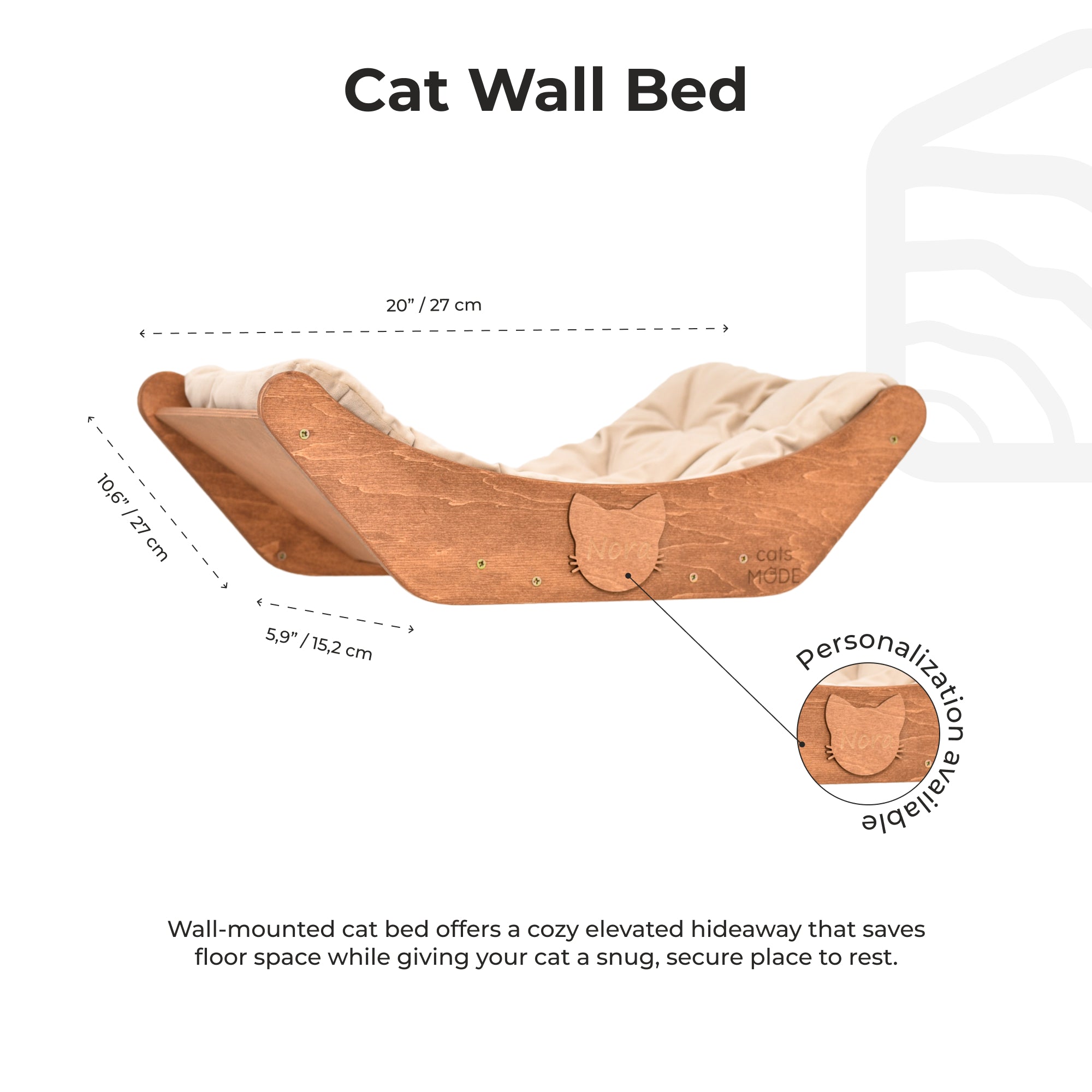 curved floating cat shelf