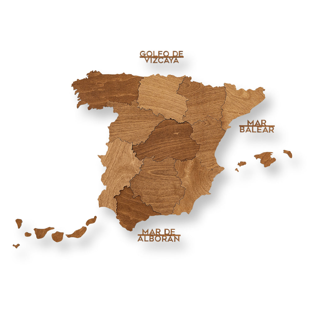 Wooden Map of Spain – Oak