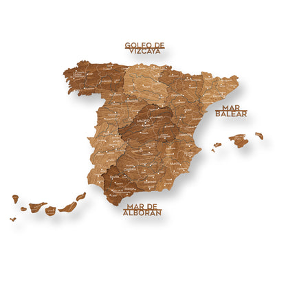 Wooden Map of Spain – Oak