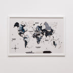 3D Wooden Panel World Map Nordik