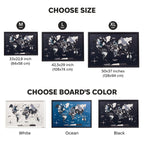 3D Wooden Panel World Map Nordik