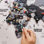 3D Wooden Panel World Map Nordik