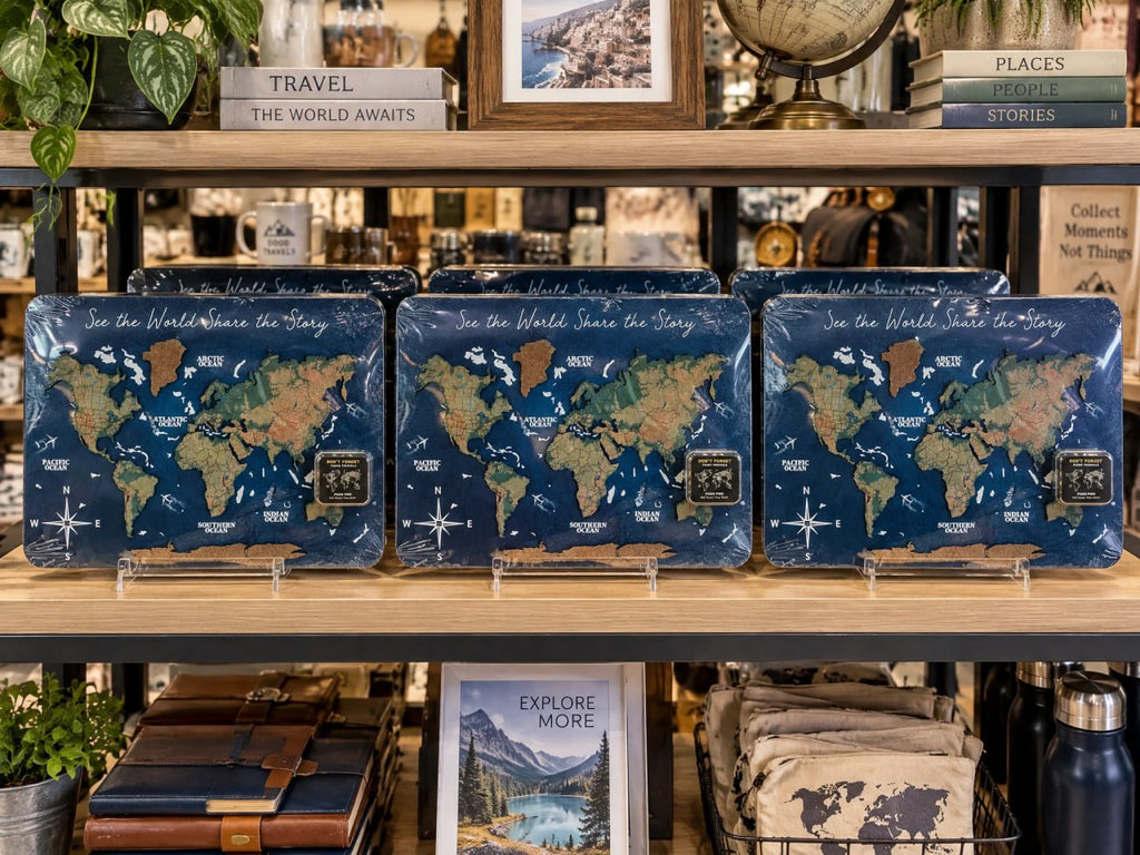 Mini Cork World Map Physical with Pins (B2B)