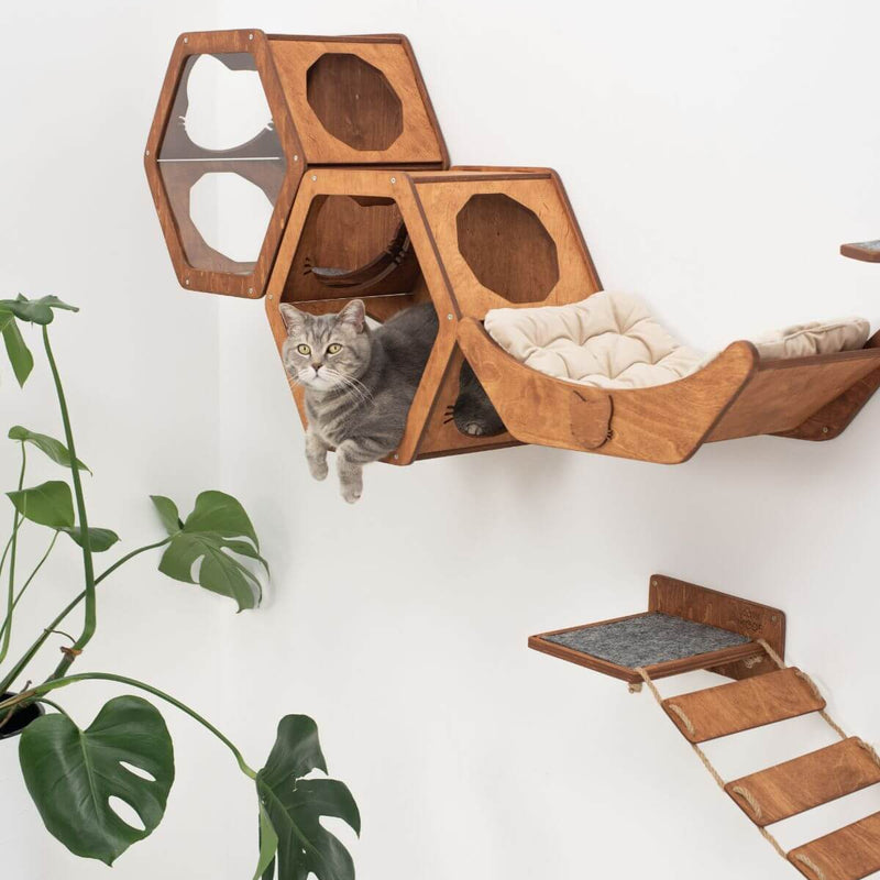 Sleeping Cat Pillow - Beige