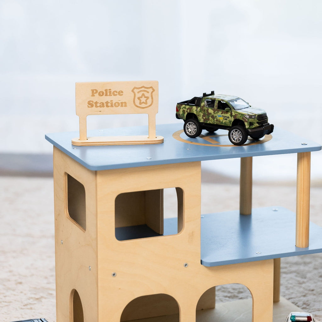 wooden police building toy