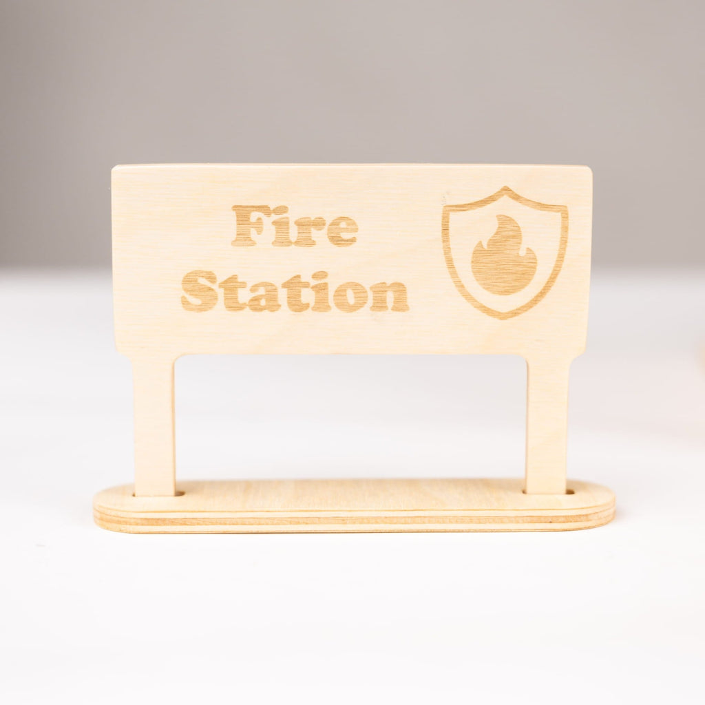 fire station wooden sign