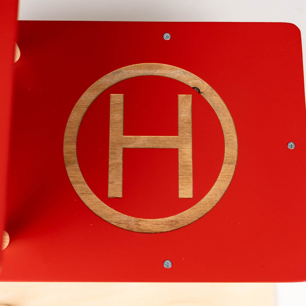 red helipad toy roof