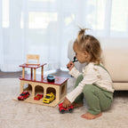 wooden firehouse playset