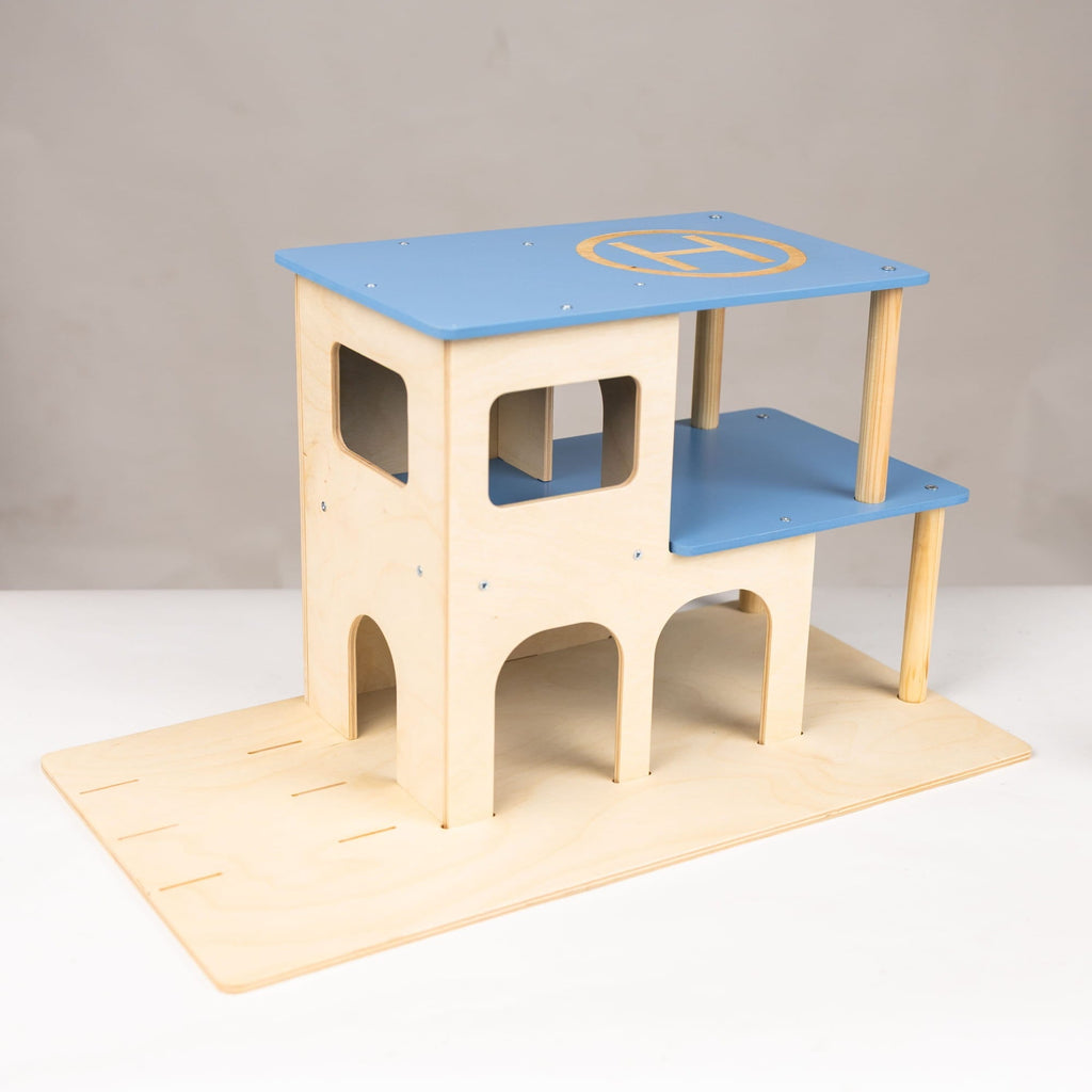wooden police headquarters toy