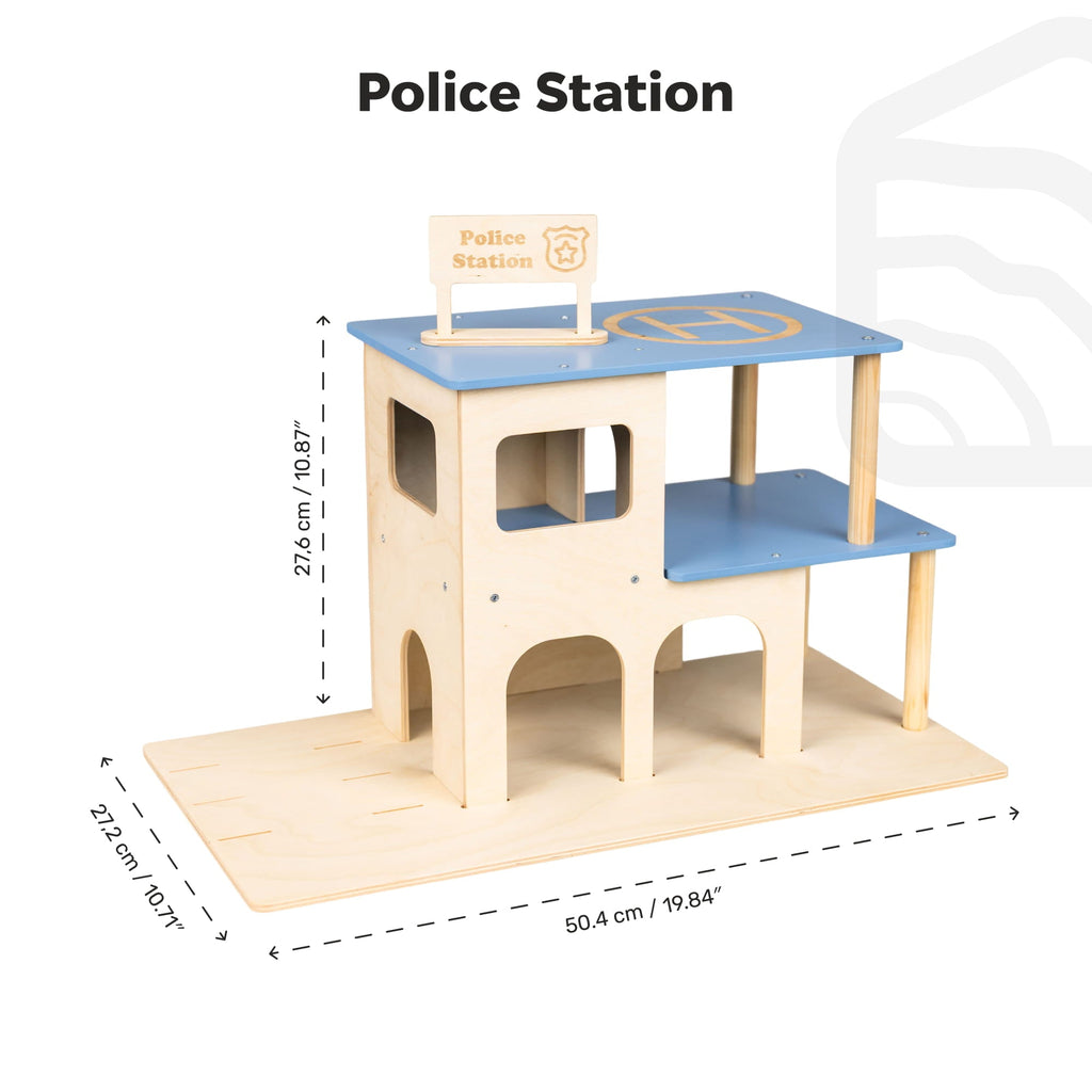 police station wooden sign