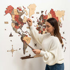 3D Wooden World Map Fusion