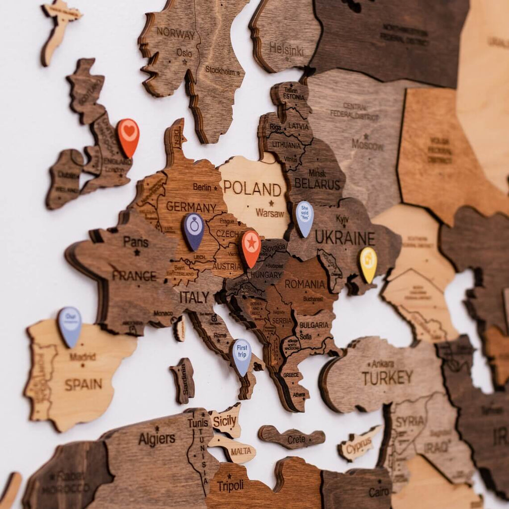wooden accessories for map
