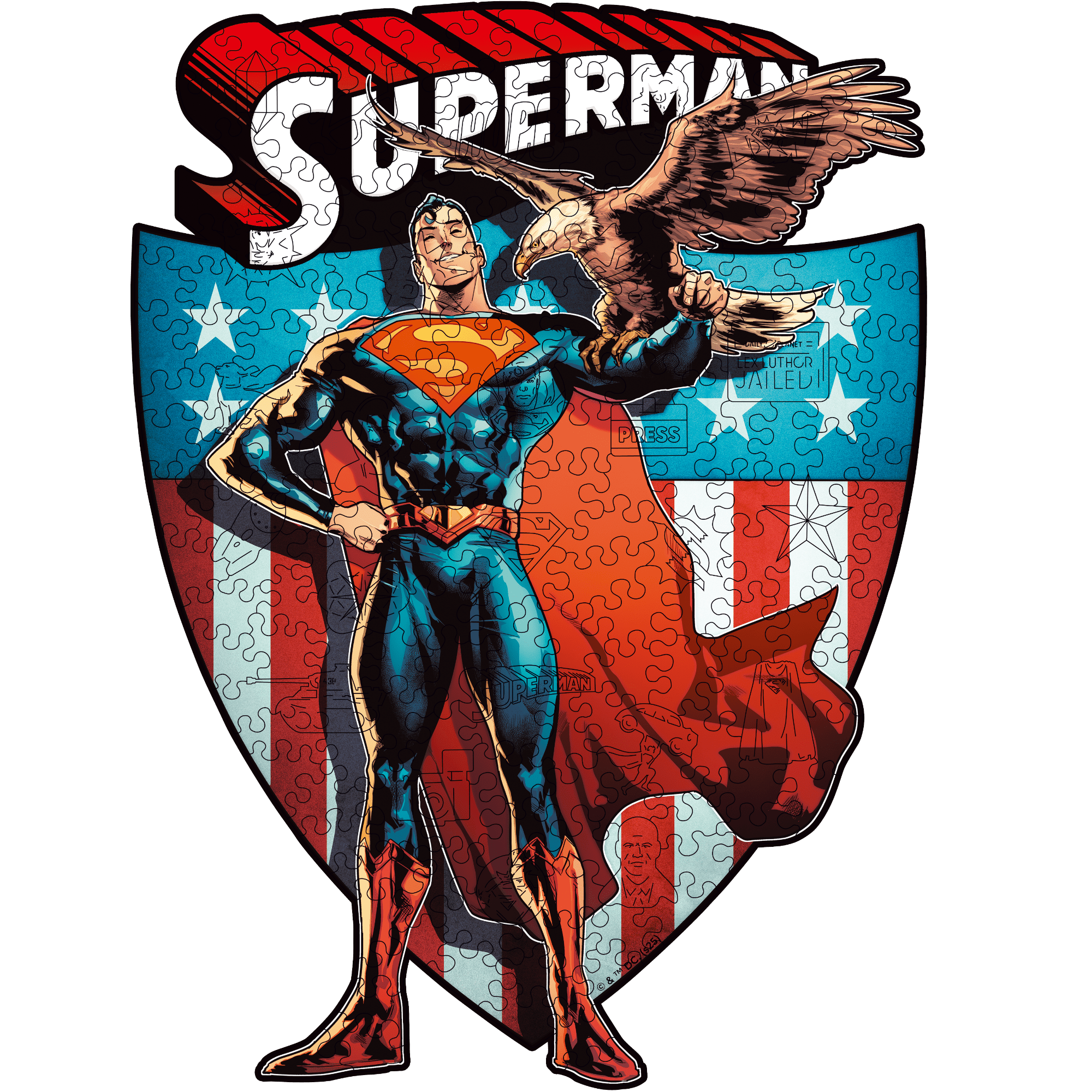 Фігурний дерев'яний пазл Супермен™ – Американський ідеал