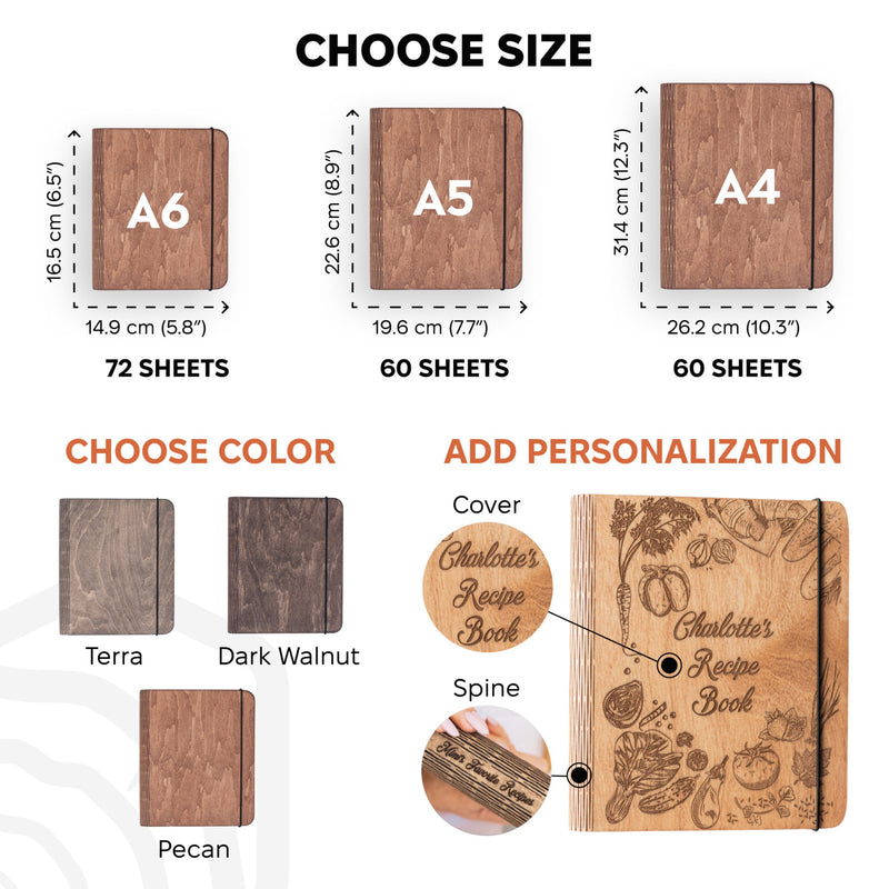 Wooden Recipe Book - Peppers Theme