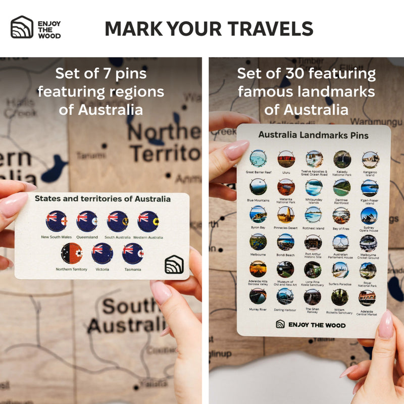 3D Wooden Map of Australia - Terra