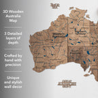 3D Wooden Map of Australia - Terra
