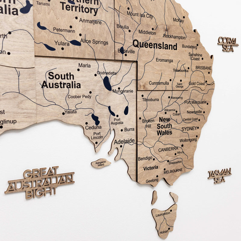 3D Wooden Map of Australia - Terra