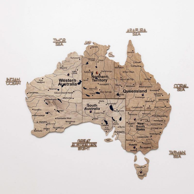 3D Wooden Map of Australia - Terra