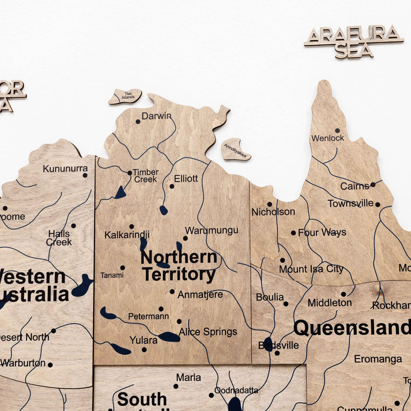 3D Wooden Map of Australia - Terra