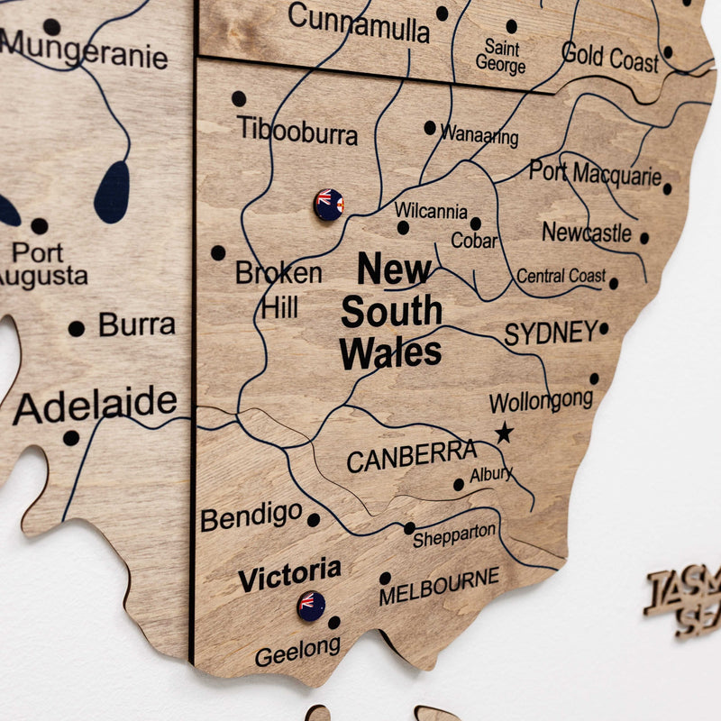 3D Wooden Map of Australia - Terra